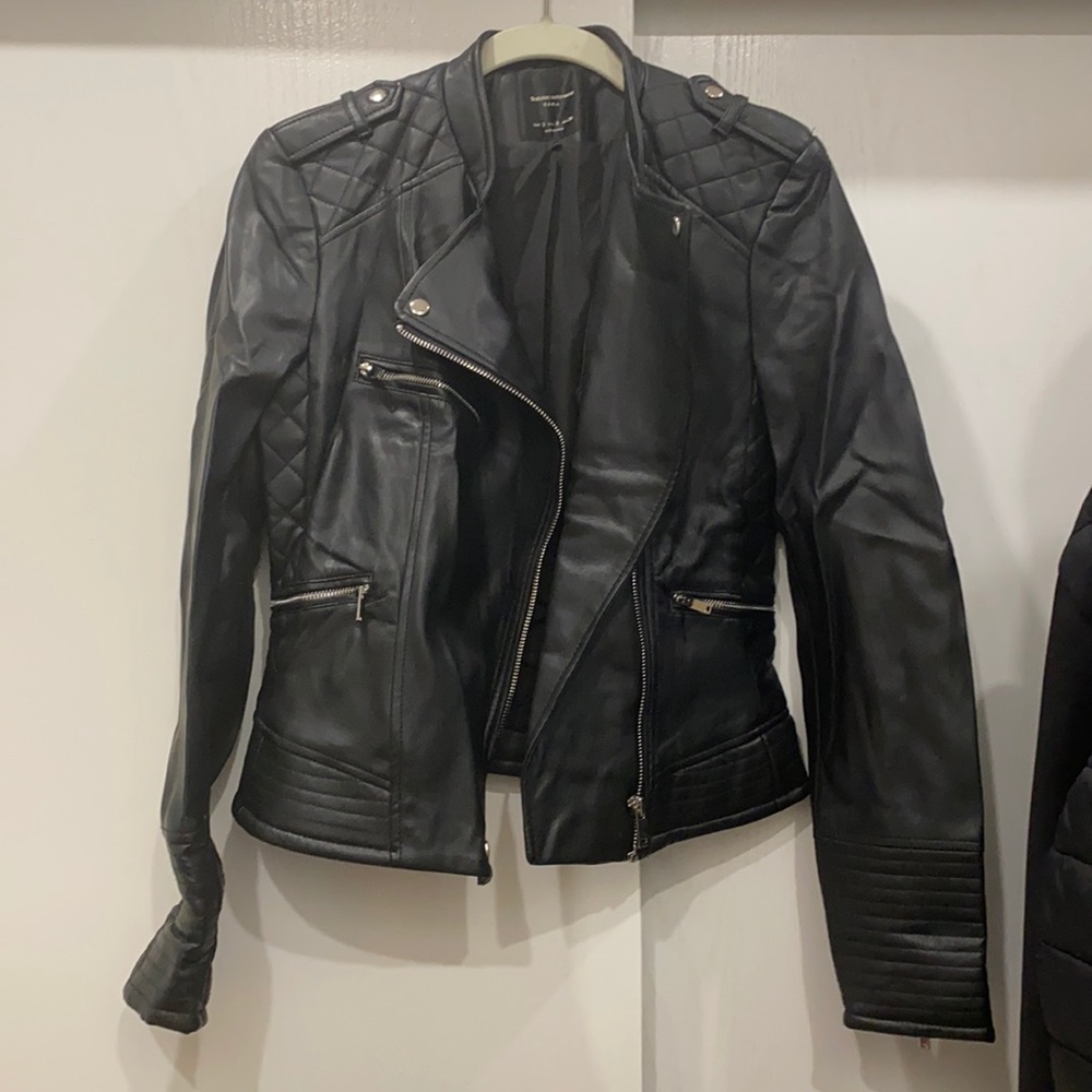 Zara Black Faux Leather Jacket